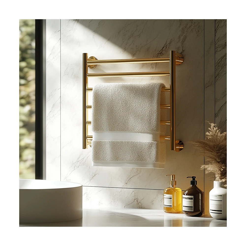 Towel Warmer Single Stainless Steel Electric Wall Mounted Bathroom Heater Radiator