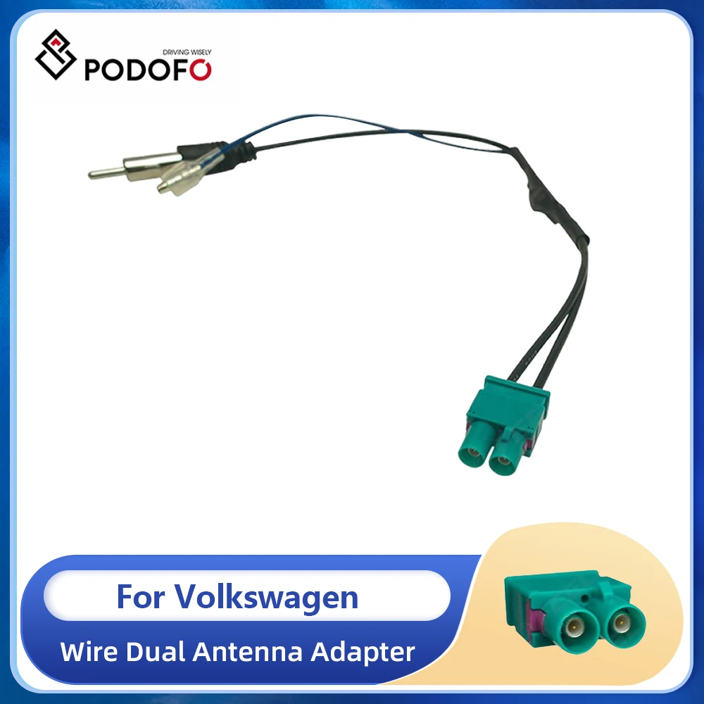 Podofo Car Radio Antenna For Volkswagen Dual Head Radio Antenna Conversion Headband Amplifier