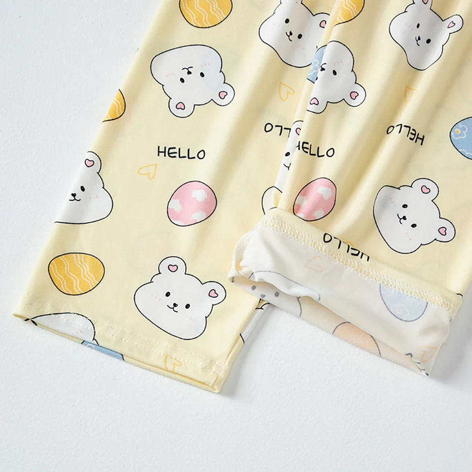 2-teiliges Herbst- und Winter-Mädchen-Set, süß und niedlich, langärmeliges Set, bequemes Unterhemd für Kinder, Hose mit elastischem Bund, Heimset – Detail 7