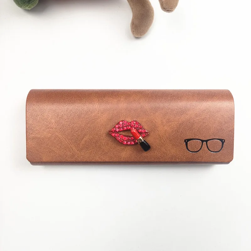 بو الجلود الصلب نظارات مربع المرأة أحمر الشفاه نمط نظارات حالة الصلب مكافحة الصحافة صندوق النظارات الشمسية النظارات حالات B3