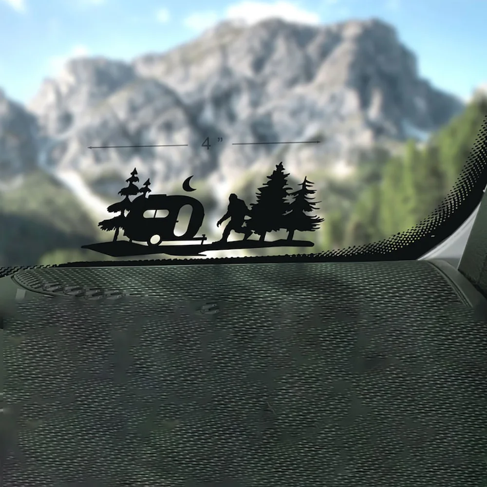 Sasquatch and Mountains تصفيف السيارة مضحك الشارات والملصقات ويندوز الوفير اكسسوارات الديكور لبيجو 307 ، جيب رينيجيد ، بي ام دبليو #3