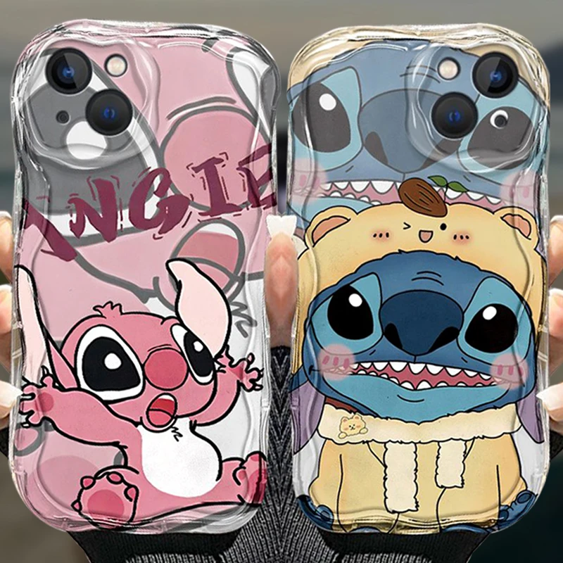 Прозрачный чехол Disney Stitch Angel для Huawei P60 P50 P40 Lite 5G 4G P30 Pro Mate 60 50 40 30 Nova Y90 Honor X5, мягкий силиконовый чехол