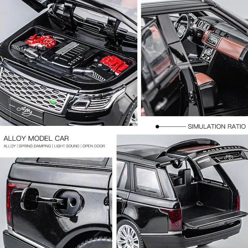 1:18 Simulato Grande Modello di Auto in Lega Suono e Luce Tirare Indietro Auto Giocattolo in Metallo Fuoristrada Collezione di Ragazzi Ornamenti Regalo