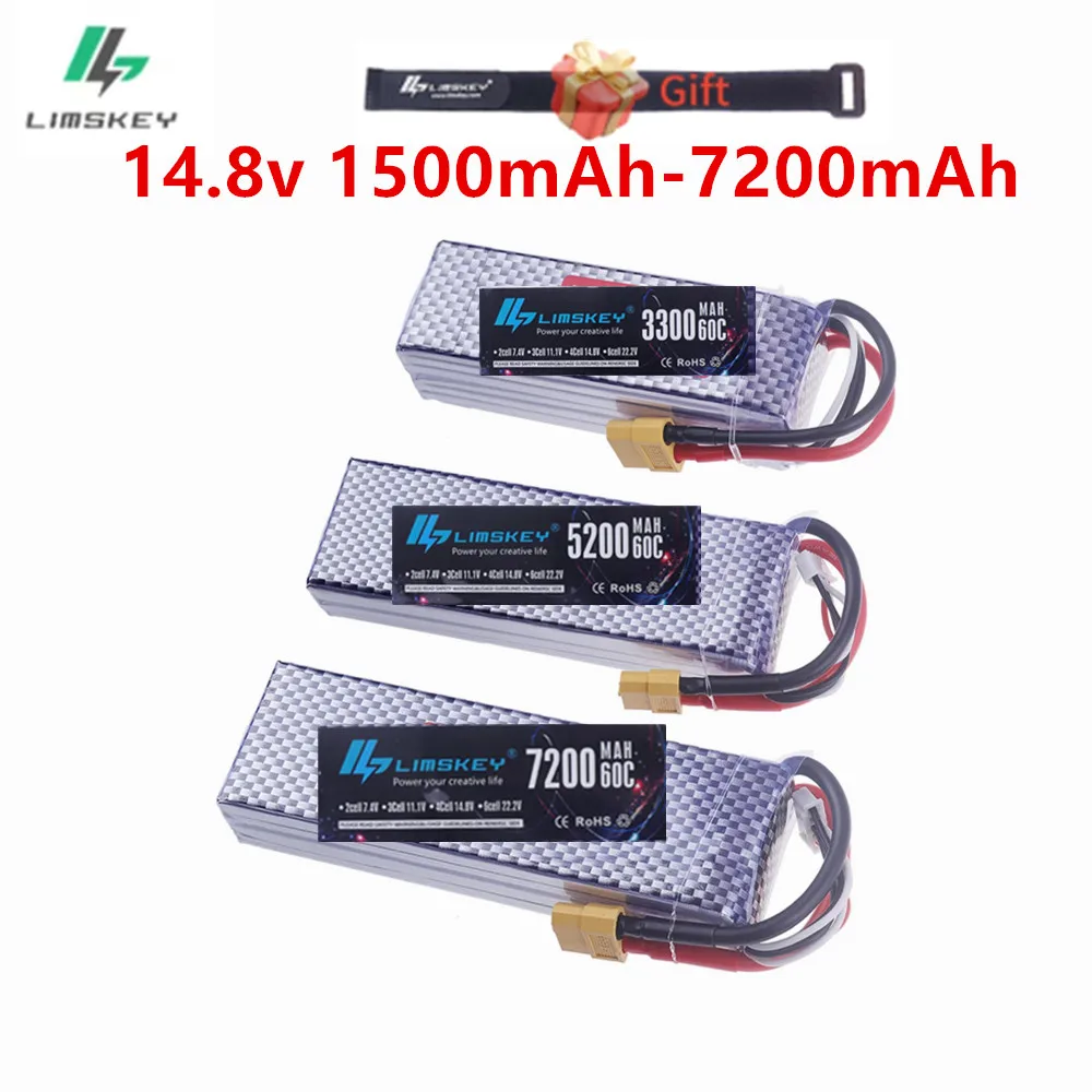 14.8V RC LiPo Battery 4S 1500mAh 2200mAh 3000mAh -7200mAh For Car RC Drone Racing Spare Parts