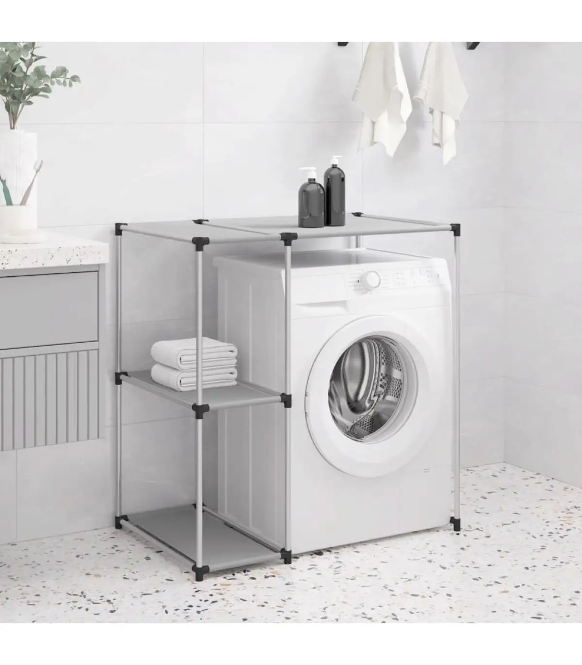 Towel racks shelf on washing machine iron gray 87x55x90,5 cm