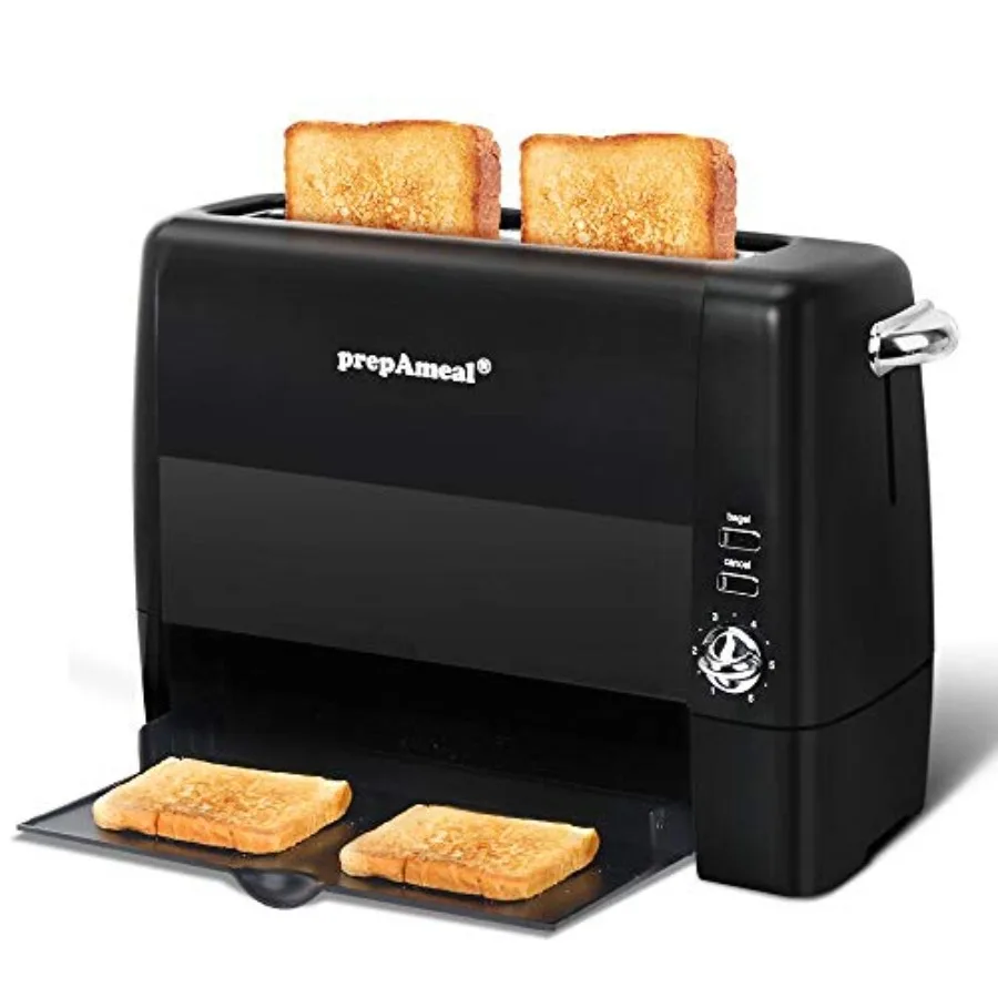 

2-Slice Long Slot Toaster with 6 Shade Settings Extra Wide Slots Removable Crumb Tray Black for Bagels Waffles Breads Puff Past