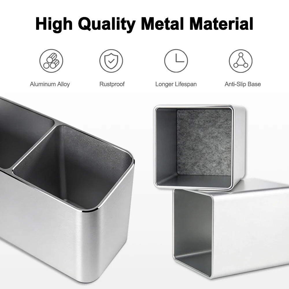 Pencil Holder Bulk Makeup Brush Storage Organizer, Desktop Pencil Aluminum Metal Cup for Office School Home Supplies