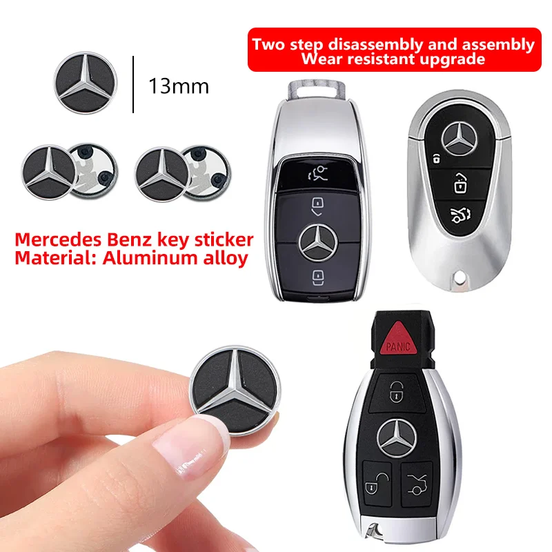 Oferta Quente: 10/30/50 Peças/Lote Adesivo de Emblema/Logotipo DIY de 13mm para Chave Remota de Carro Mercedes-Benz - Adesivo de Insígnia para Chave Remota de Carro