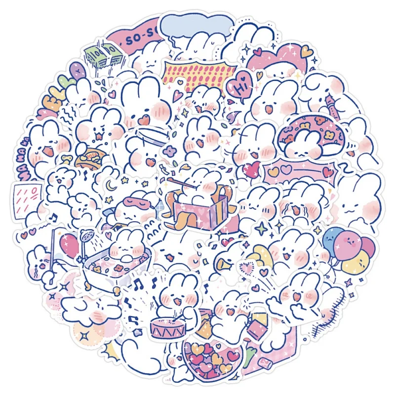 ملصق جرافيتي على شكل أرنب Mongmong لطيف/50 ملصقات على الجدران لمذكرات اليوميات حقيبة القصاصات الهاتف صائق #4