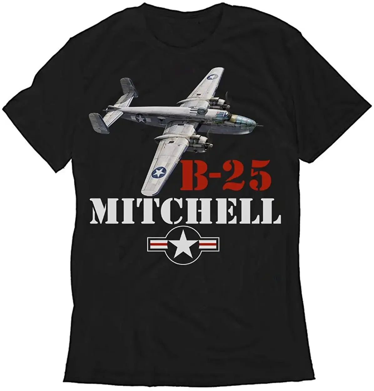 Bomber B-25 Mitchell WWII Vintage Summer Cotton O-neck Short Sleeve T-Shirt