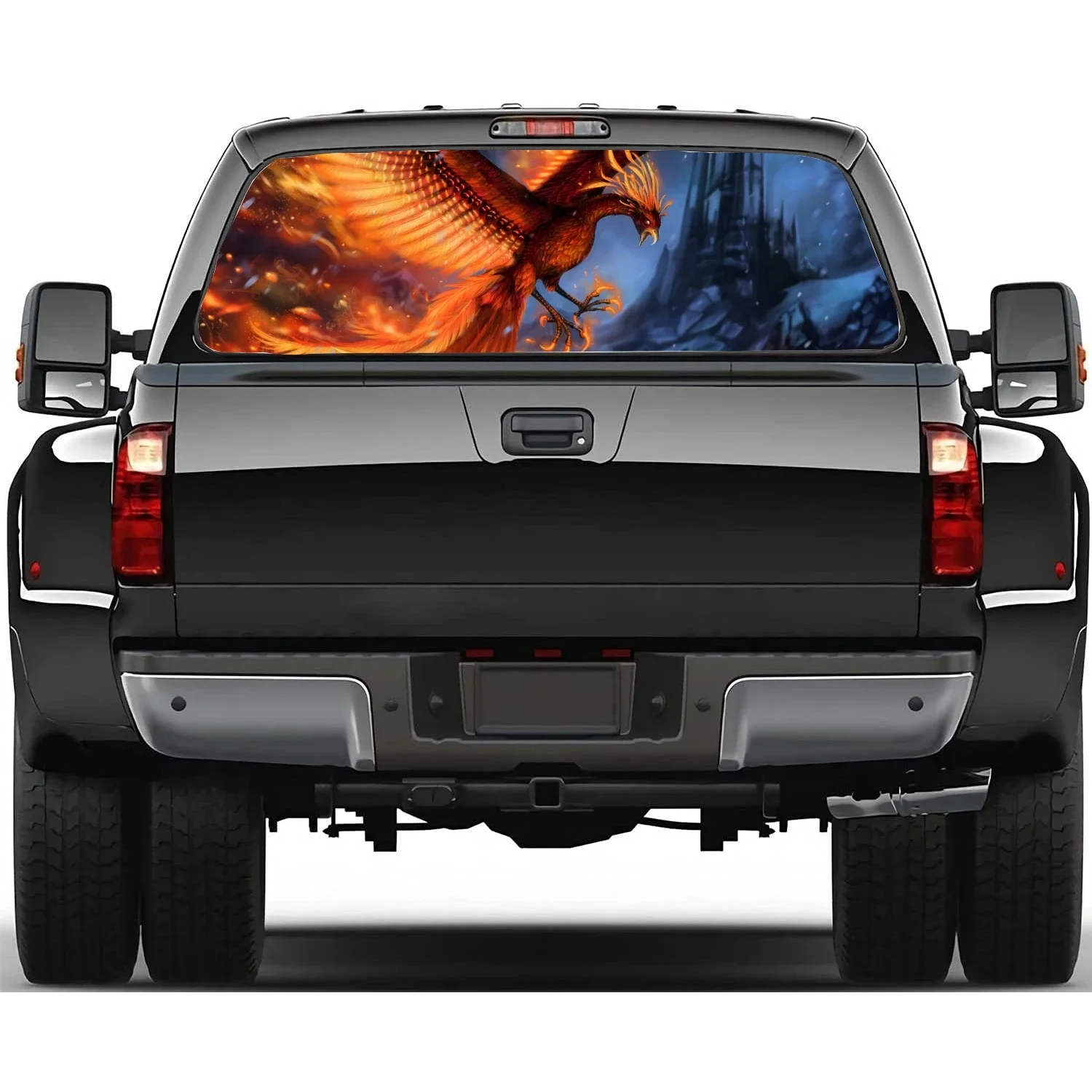 Phoenix Fire Bird Car Window Sticker Vinyl Translucent Display For Truck Car Wrap Vehicle Decal Sticker