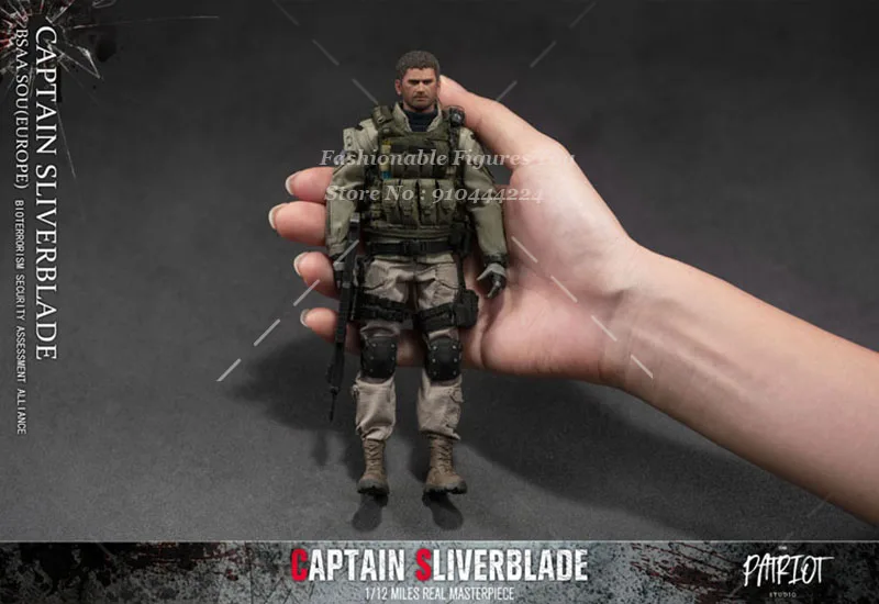 Patriot Studio 1/12 men soldier Chris Redfield Resident Captain Silverblade Full Set 6inch Action Figure Body Collection Gift