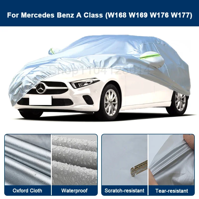 

Всепогодный чехол для автомобиля Mercedes-Benz A-класса W168 W169 W176 W177 с отражающими полосами, водонепроницаемый, снегозащитный, пылезащитный, с защитой от УФ-излучения