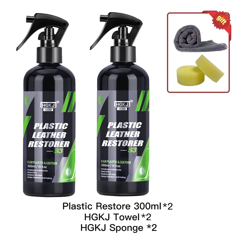 300ML Car Plastic Restorer Polish Hgkj Car Interior Trim Leather Repair Renovator Coating Agent Liquid Auto Detailing Product