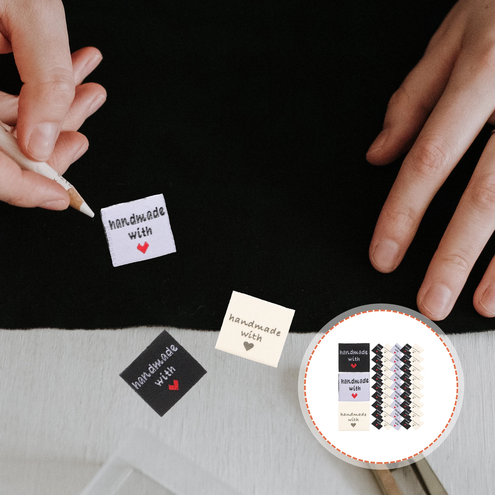 

150 Pcs Clothing Collar Lable Apparel Labels Sewing Fabric Decorate Handmade Tags Clothes