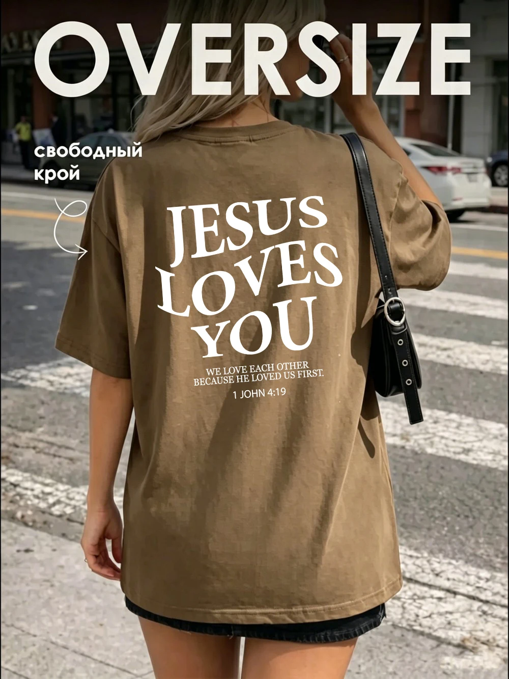 Summer T-Shirts Cotton Womens Jesus Loves You Letter Printing Short Sleeve Comfortable Soft O-Neck Tops Holiday Womans Clothes view 3