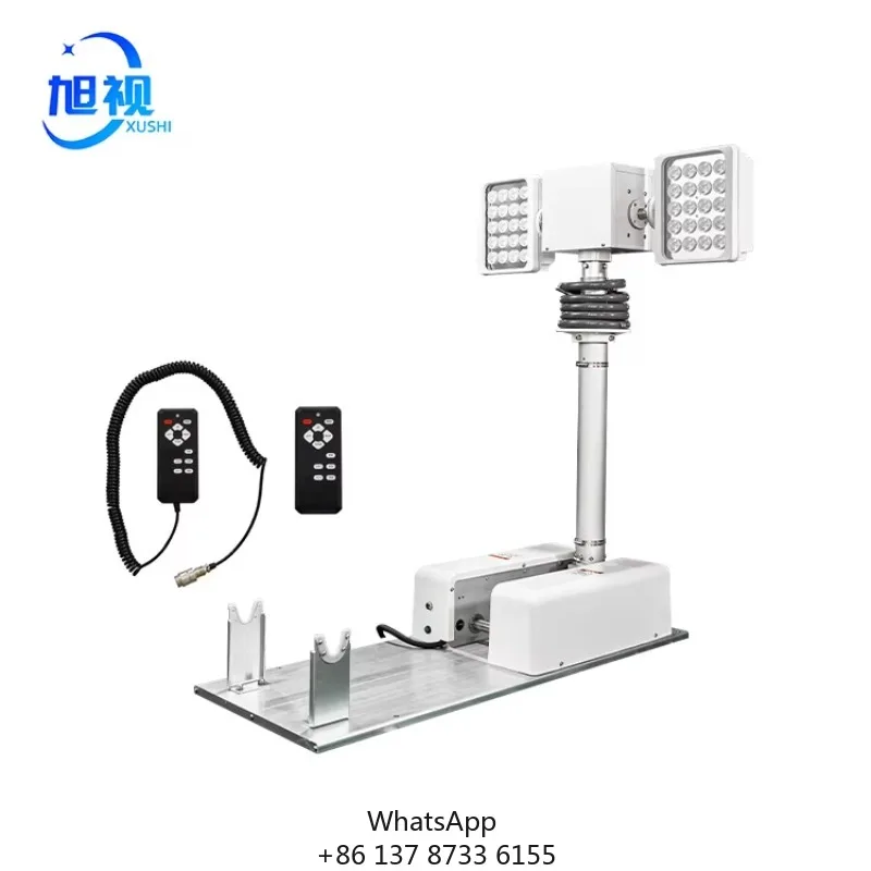 Light Mast Tower Led Light Tower Trailer 9 12meter Building Construction Fire Engine Telescopic Led Scene High Mast Monopole