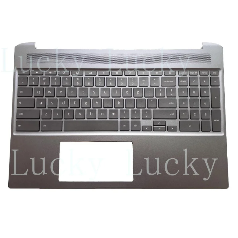 

Клавиатура и подставка для рук (пальмрест) для HP Chromebook 15-DE0000 L54816-001 с подсветкой, серые, США-стандарт