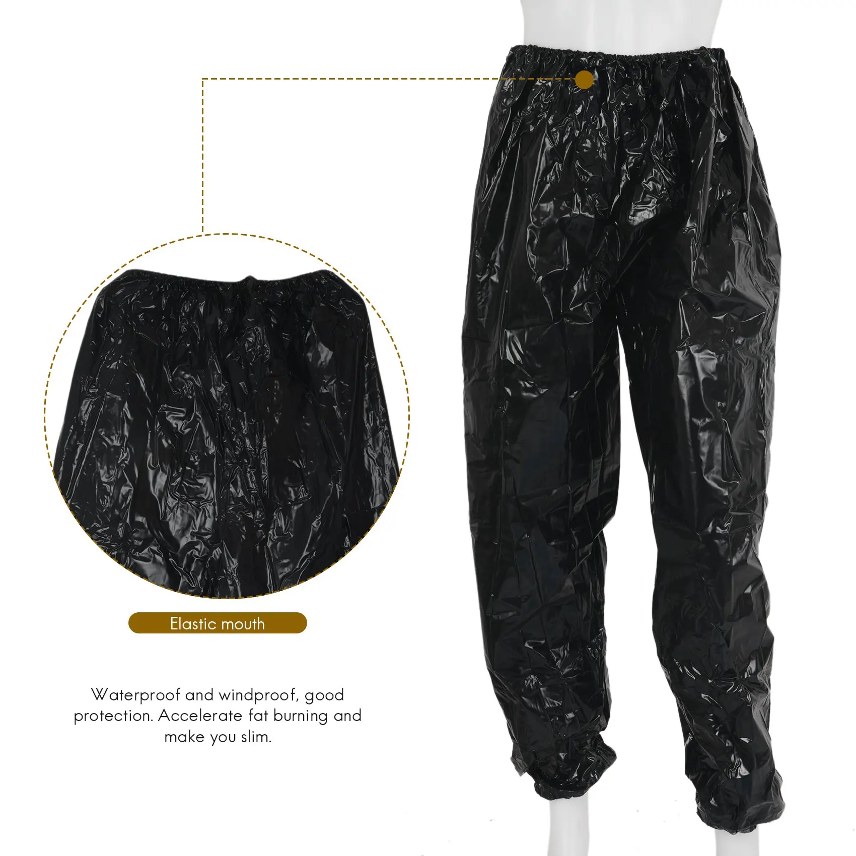 Setelan Sauna penurunan berat badan, kebugaran berat badan latihan Gym Anti-Rip hitam XXXL kaya