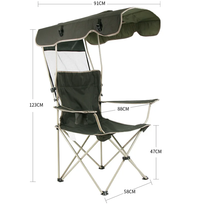 outdoor canopy chair durable folding seat camping hiking picnic fishing portable canopy chair wholesale