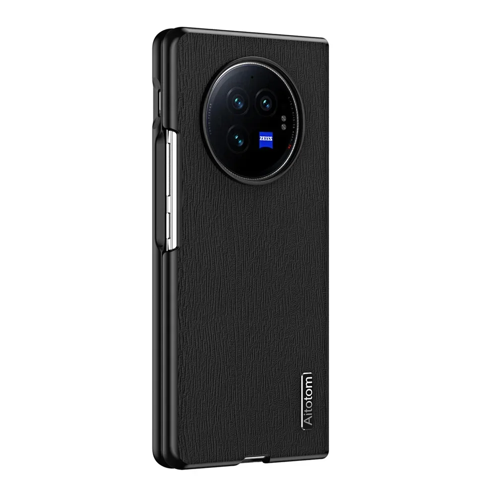 Leather Wood Pattern Case for  VIVO X Fold 3 Pro X Fold 2 X Fold X FLIP 4G 5G PC Bumper Slim Shockproof Protection Case