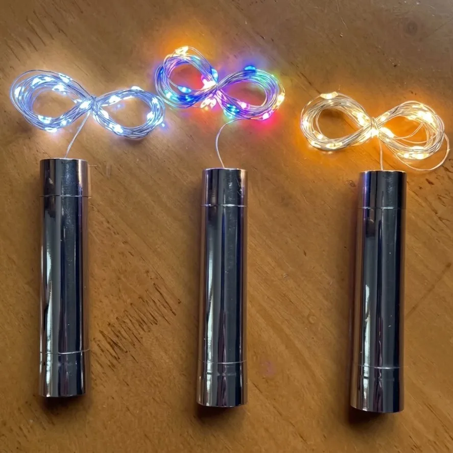 1-3m Cork Shaped LED String Lights Fairy Lights Battery Powered Silver String Lights for Wedding Party Christmas Home Decor
