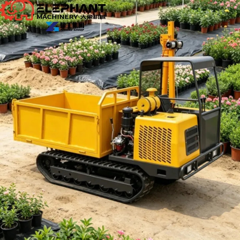 Tracked Transporter Automatic Unloading Crawler Carrier Achieve High‑Efficiency Bulk‑Material Short‑Distance Mountain Hauling