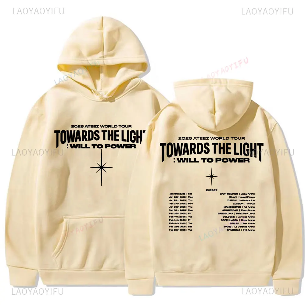 

2025 Ateez World Tour Towards The Light: Will To Power Sweatshirt Unisex Korean Fashion Hipster Hip Hop Drop Shoulder Hoodies