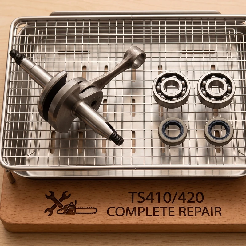 A03F Crankshaft Oil Seal Bearing Assembly for TS410 TS420 Cut Off Saw, Replacement Kit 42380300400, Durable Metal Parts for
