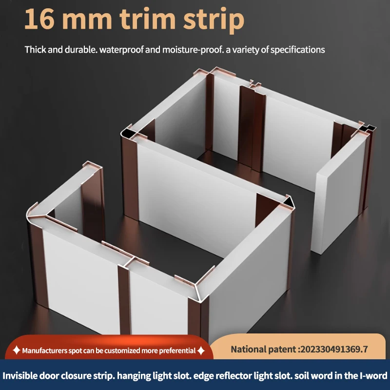 16mm aluminum sealing strip baseboard metal. Foundation floor molding wrap. Decorate the living room bedroom profile