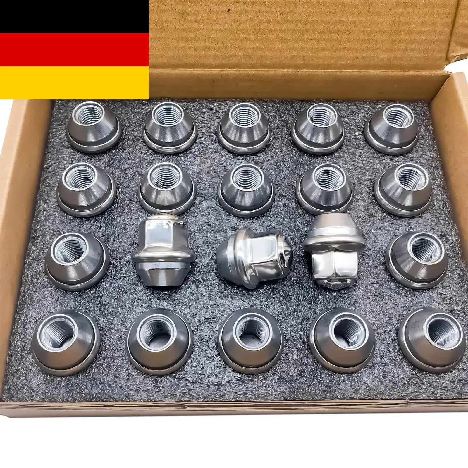 Image of AP03 20X Radbefestigung M12x1,5mm Stahlradmuttern 19mm Sechskant für Ford Focus Mondeo Räder