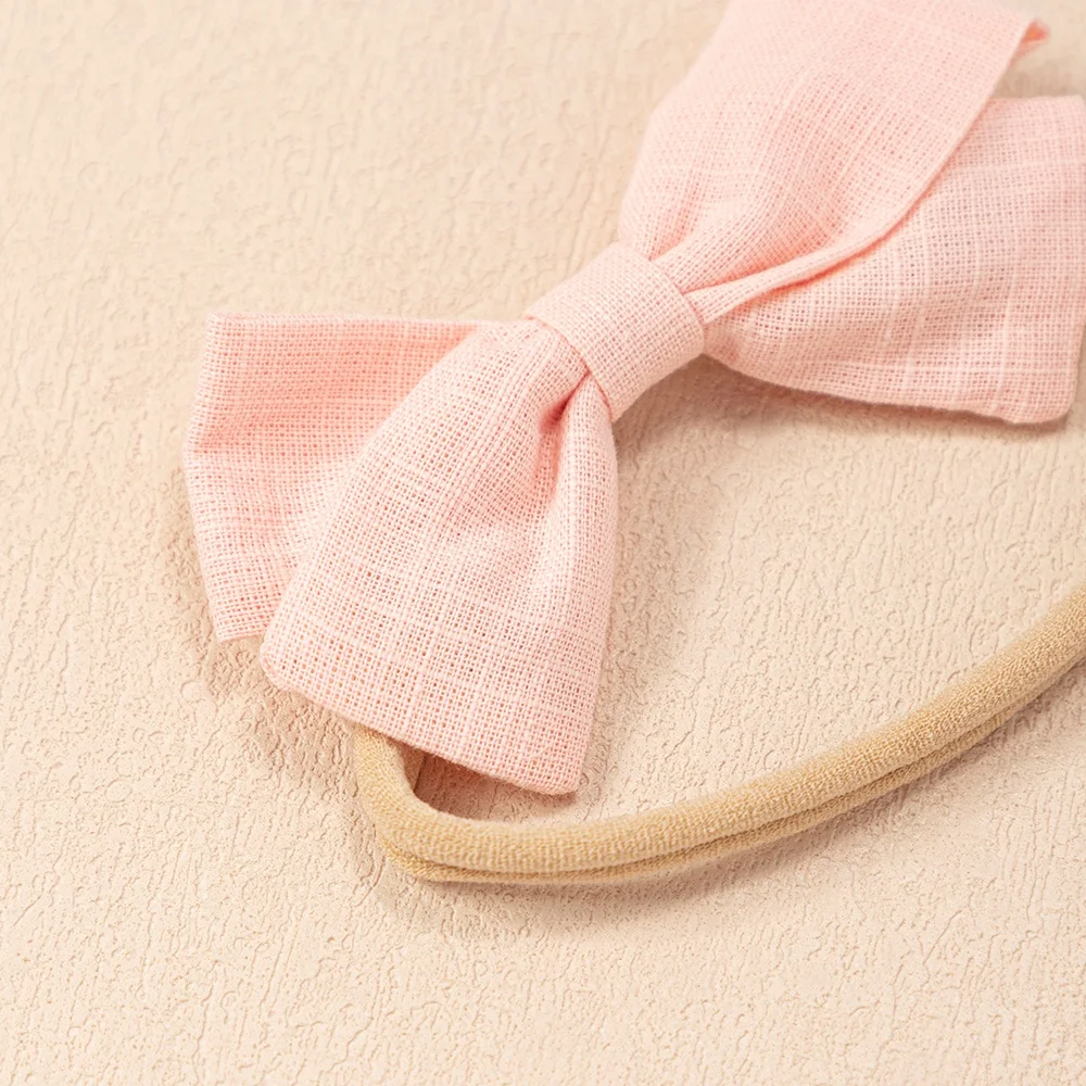 4pcs Baby Bow Headband Girls Cute Nylon Hairband Soft Elastic Kids Headwear Newborn Toddler Photography Hair Accessories image 5