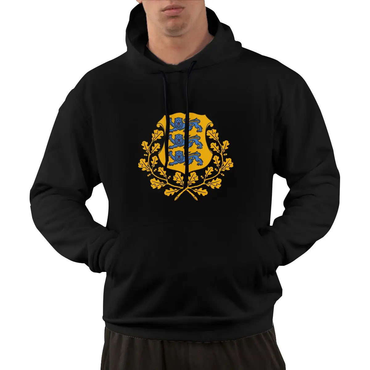 95% Cotton Emblem Of Estonia Country Flag Warm Winter Pullover Hoodie Men Women Unisex Hip Hop Style Sweatshirt