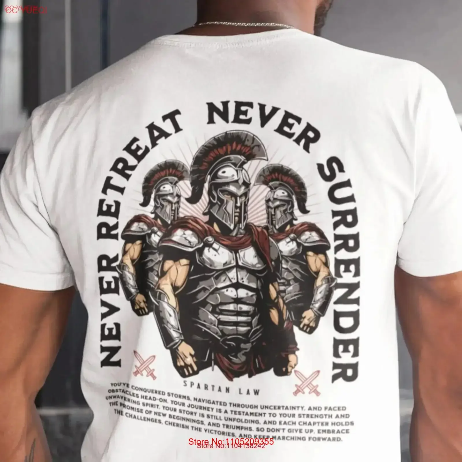 Camiseta Never RetreaT, cubierta de bomba de trabajo, ejercicio de levantamiento de pesas, amante del gimnasio espartano, vintage, lavado, unisex