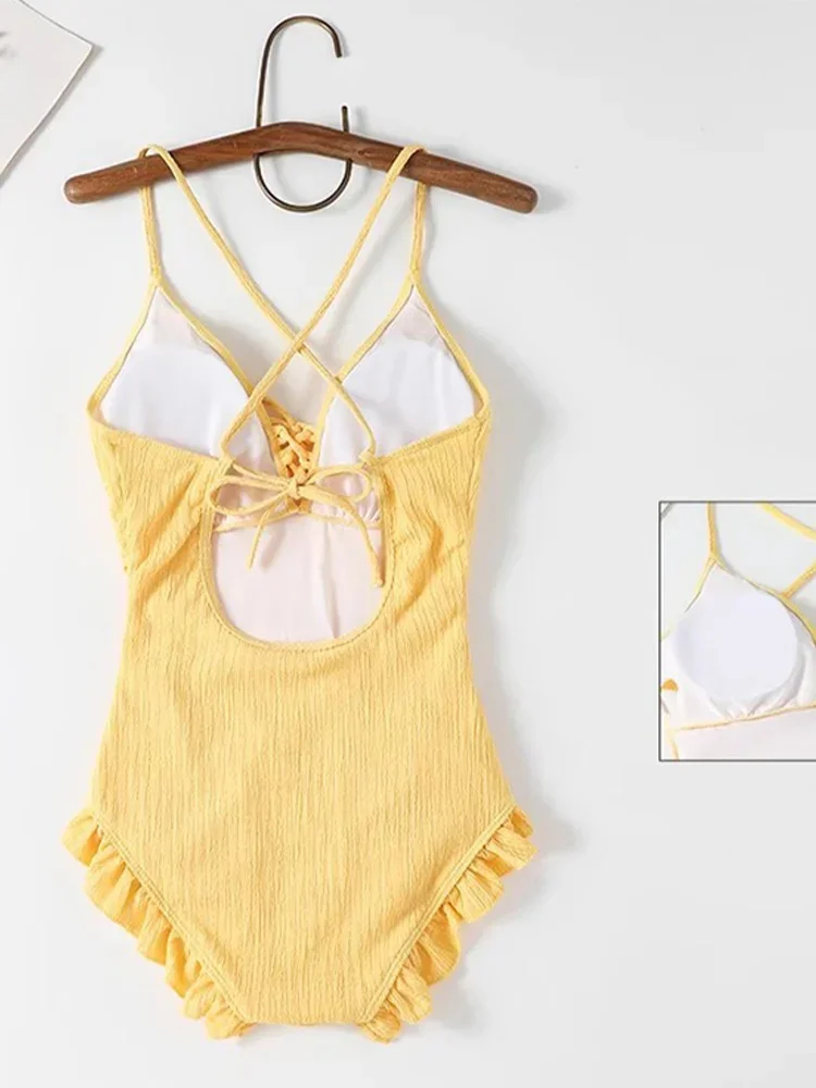 UETEEY 2025, nuevo traje de baño de verano, traje de baño de una pieza, Bikini Sexy liso de manga larga, conjunto de 2 piezas, traje de baño para mujer, Bikini para playa