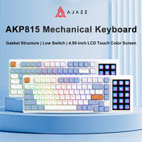 Ajazz AKP815 Wired Gaming Mechanical Keyboard RGB 81 Keys Touch Pad Color Screen Gamer Custom Keyboard Gasket for Pc Laptop