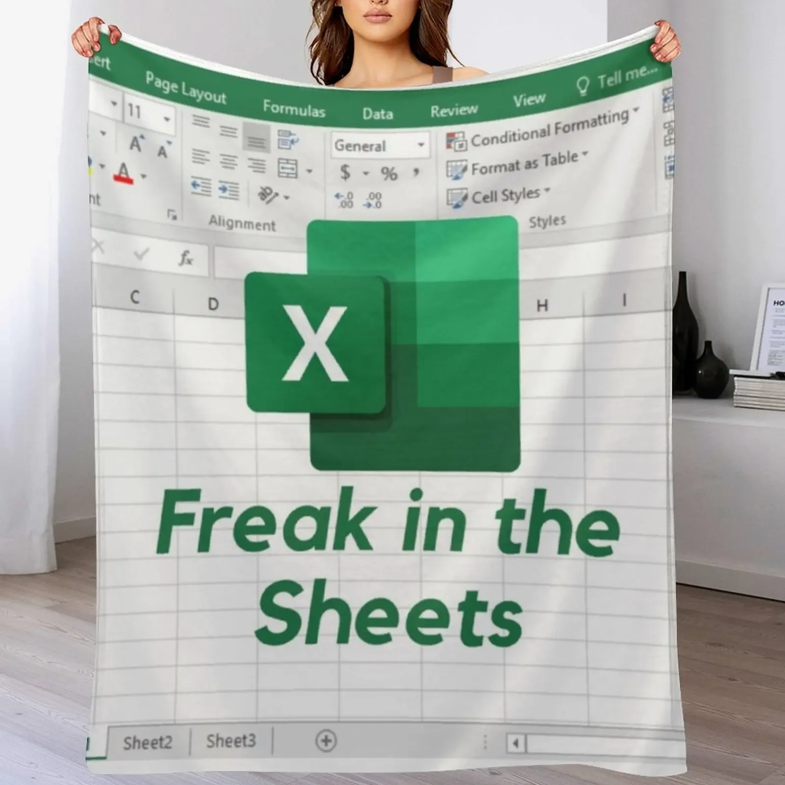 

FREAK IN THE SHEETS Throw Blanket Breathable Lightweight Blanket for Adults Kids
