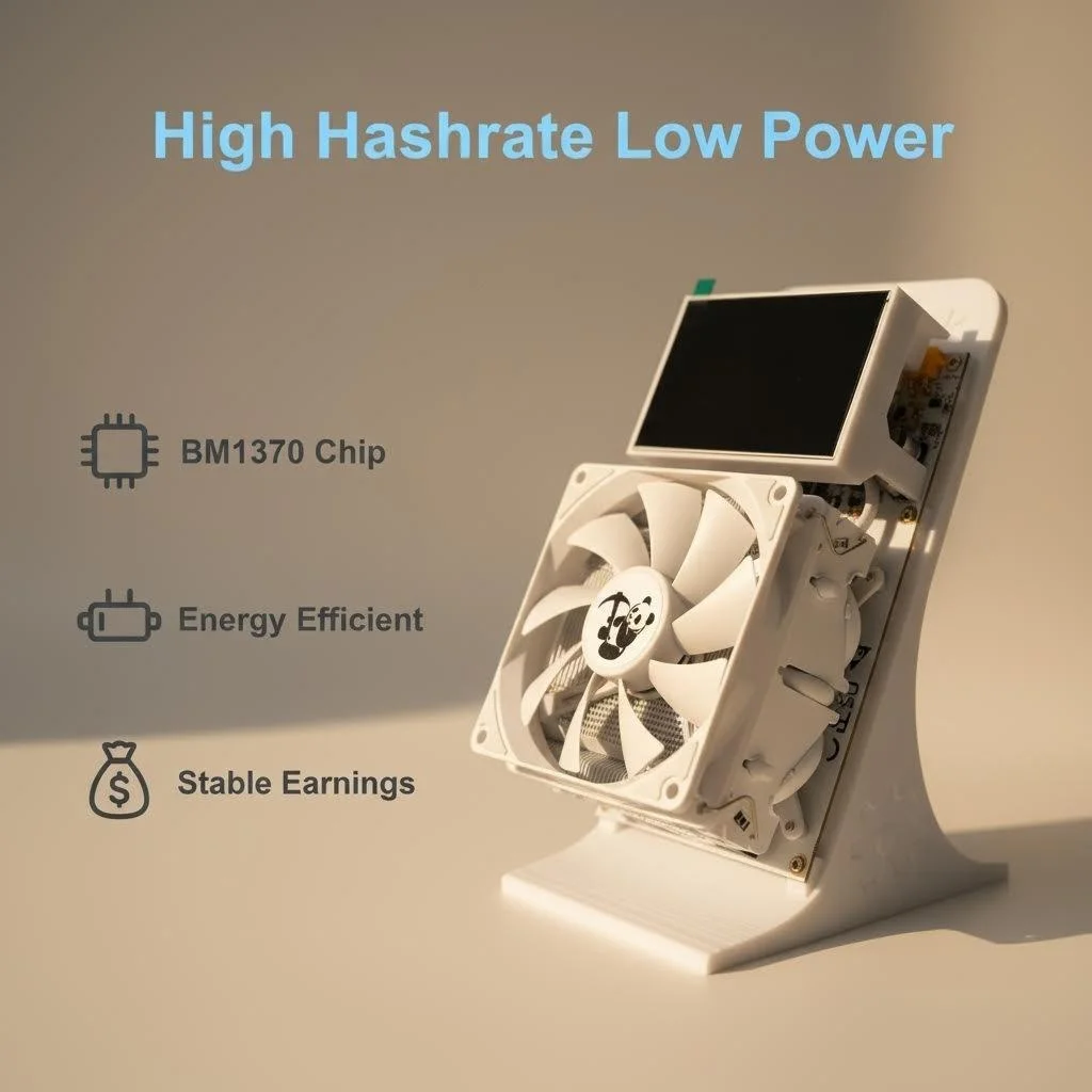 YYSLuping Mini Home Miner 3.5-inch Big Screen High Hashrate Low Noise Crypto ASIC Mining Machine