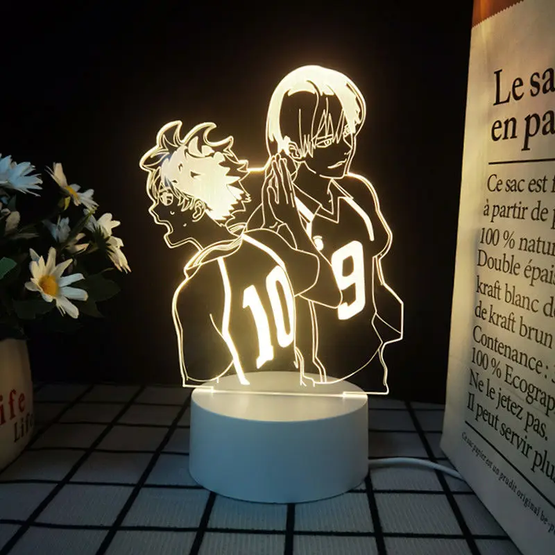 Haikyuu!! Figurka z kreskówki Shadow Mountain Feixiong Hinata Shoyang, animacja, gadżet, ozdoba na biurko, lampka nocna LED do akademika