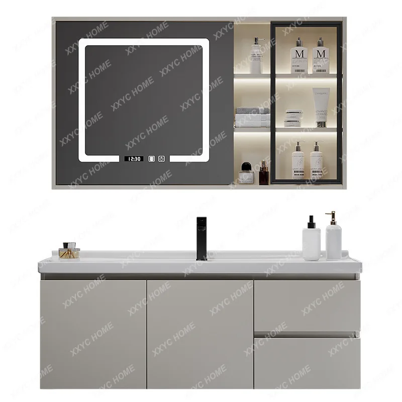 Whole Washbin Smart Mirror Cabinet Bathroom Washbasin Wash Inter-Platform Basin Bathroom Cabinet Combination