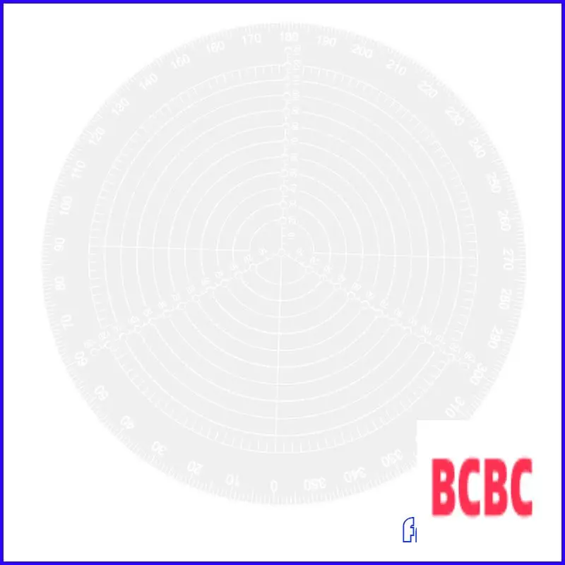 BB-2 ชิ้น 300 มิลลิเมตร 12 นิ้วรอบ Center Finder เข็มทิศอะคริลิคใสเข็มทิศเครื่องมือวาดวงกลม Center Finder