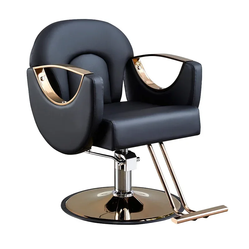 

Luxury Professional Lifter Barber Chair Modern Personalized Men Lash Hair Salon Chair Gold Aesthetic Cadeiras Salon Furniture