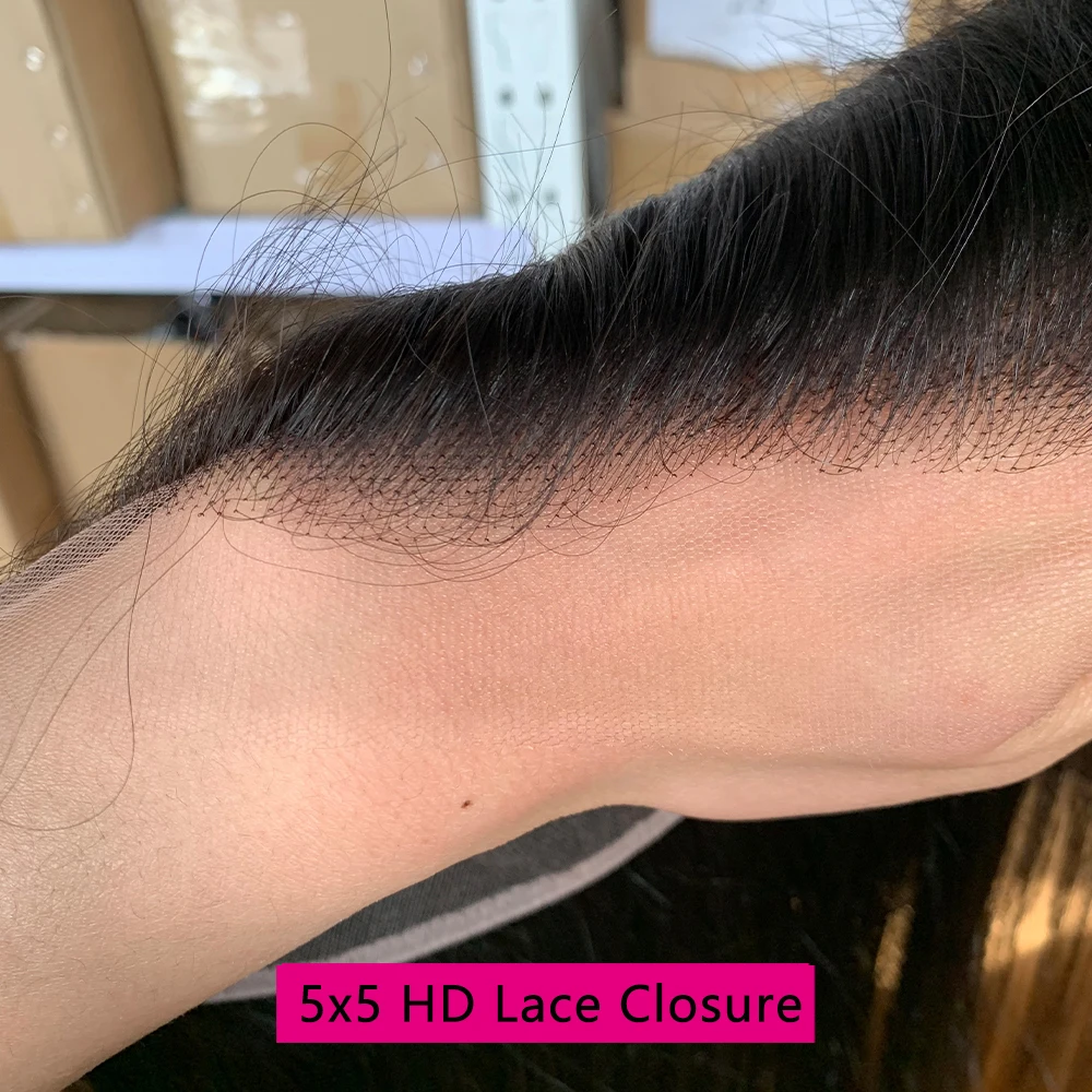 24 Inch Real HD 13x6 13x4 Lace Frontal HD Straight PrePlucked 4x4 5x5 6x6 2x6 HD Lace Closure Human Hair Natural Black Baby Hair