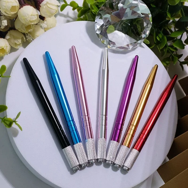 1pcs Professional Embroidery Handmade Pen Cross Mouth Pointed Tail Embroidery Pen Semi Permanent Makeup Tattoo Marker Pen