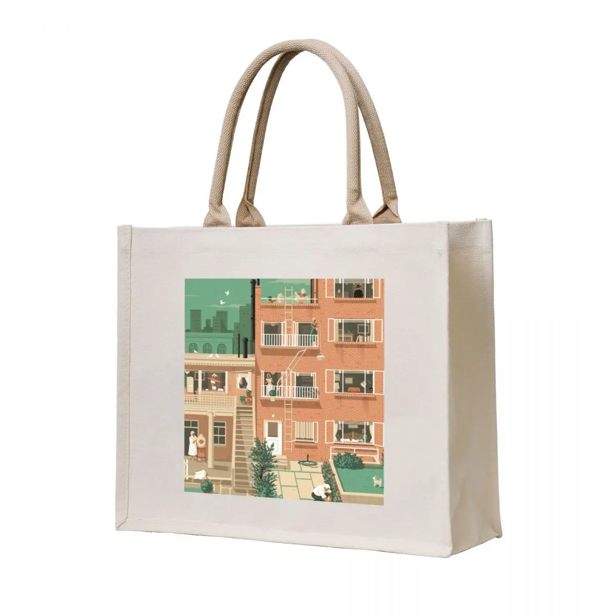 

Travel Posters - Hitchcock's Rear Window - Greenwitch Village New York Tote Bag cute tote bag personalized tote bag
