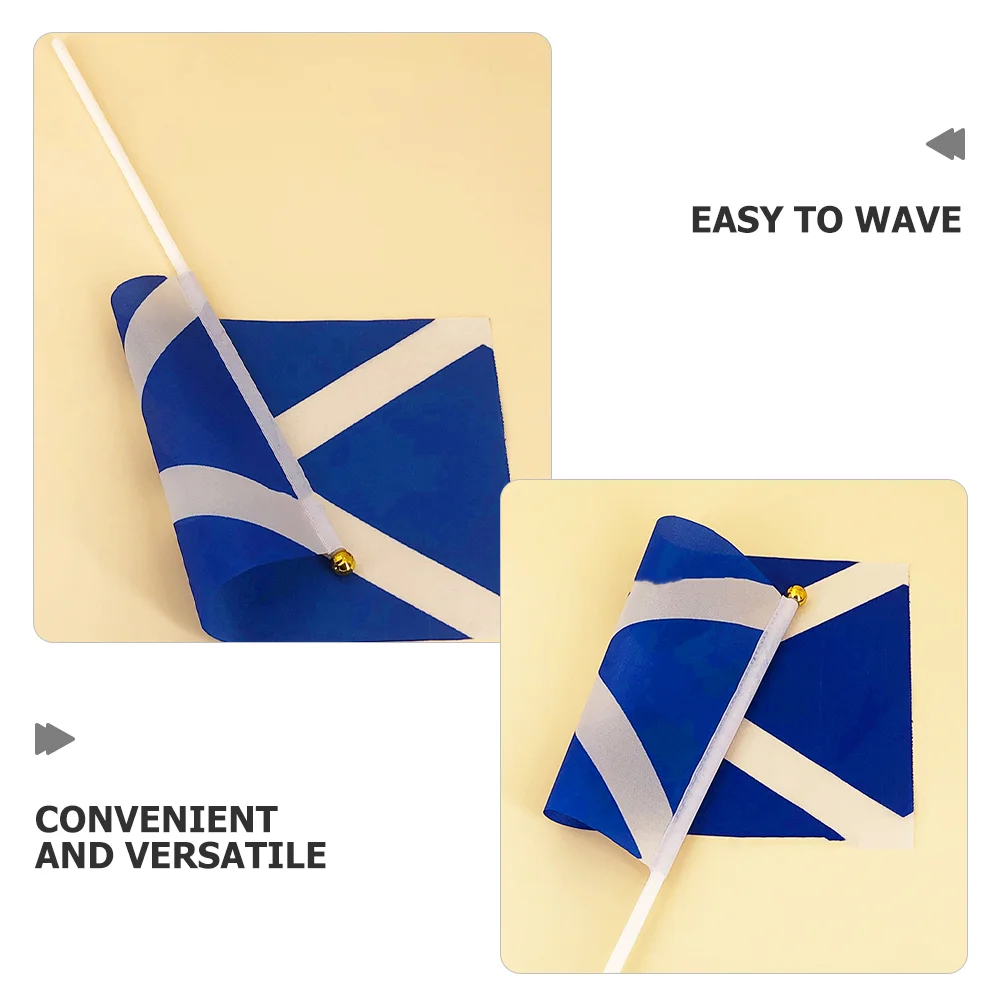 10pcs Scotland Mini Flag Hand Held Small Miniature Scottish Flags On Stick For Sports Fans And Holiday Celebrations Ideal For Ou