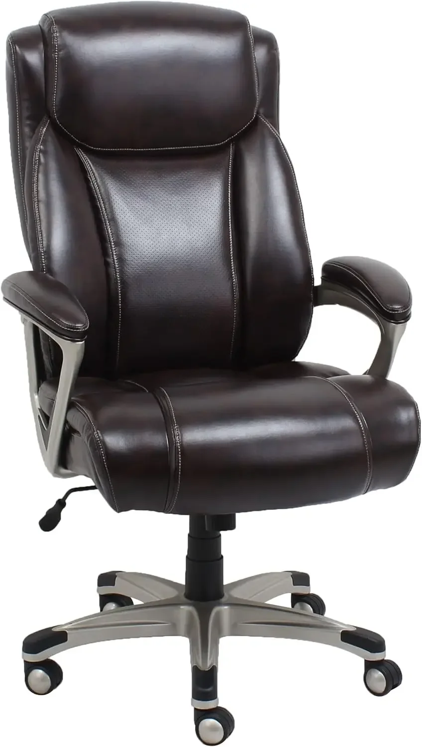 Big & Alto Executivo Computer Desk Chair com apoio lombar, altura ajustável e inclinação, 350 Lb Capacidade, Brown