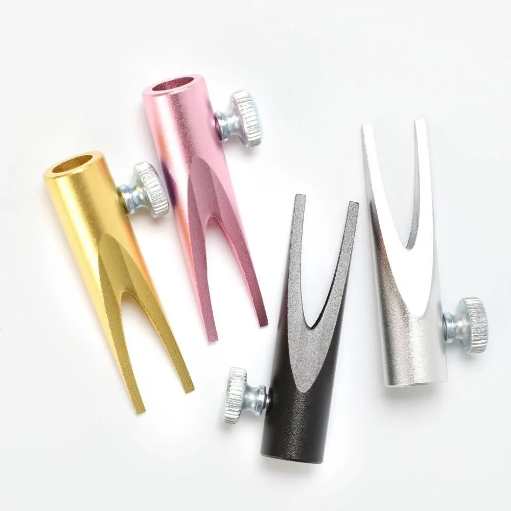 2Pcs Aluminum Alloy Eyebrow Pencil Sharpener Helper U-Shaped Duckbill-Shaped Eyebrow Pencil Sharpening Base Tool Portable