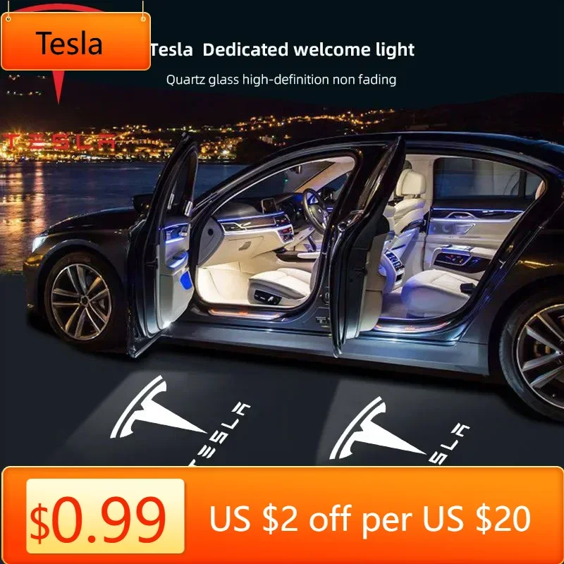

Tesla Tesla 2 шт. автомобильный дверной проектор приветственные огни аксессуары для Tesla Model 3 S X Y Cybertruck Roadster SpaceX автомобильные аксессуары
