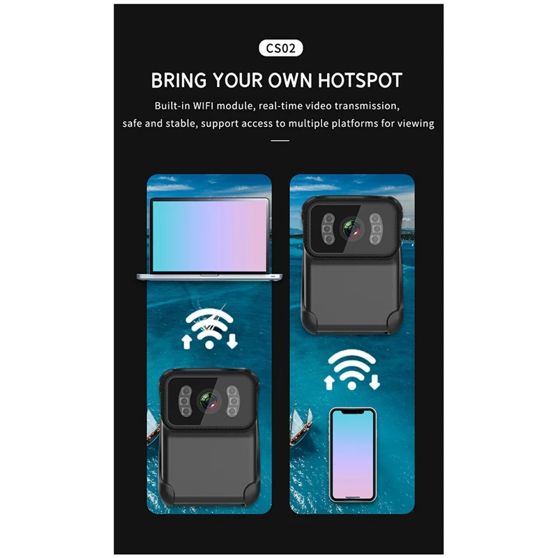 CS02 kamera aksi klip belakang Z9H4, kamera Loop Wifi Video MP4 Camcorder penglihatan rekaman